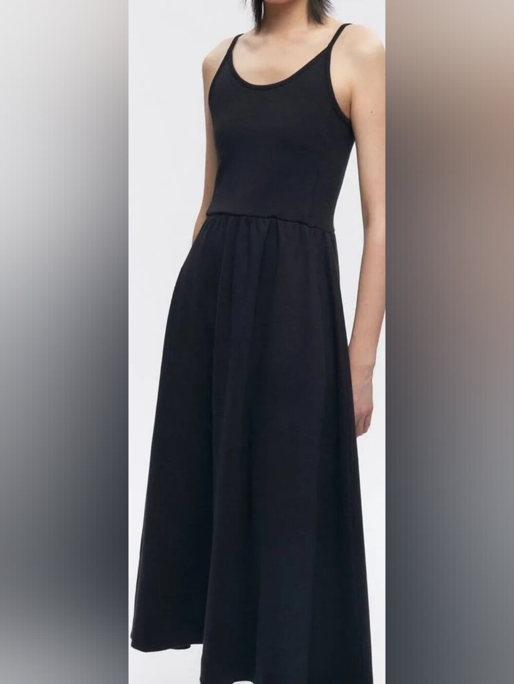 Kotn 100% Egyptian Cotton Black Ballet Midi Dress